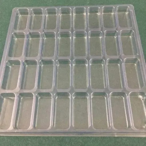 Rectangular Cavity Clear Plastic Trays - 2.4 X 1.05 X .77