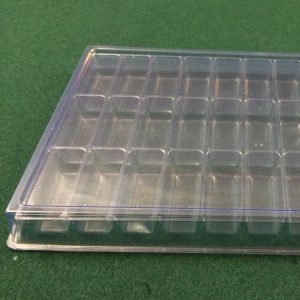 Clear Plastic Insert Tray: Cavity Size 2.4 X 1