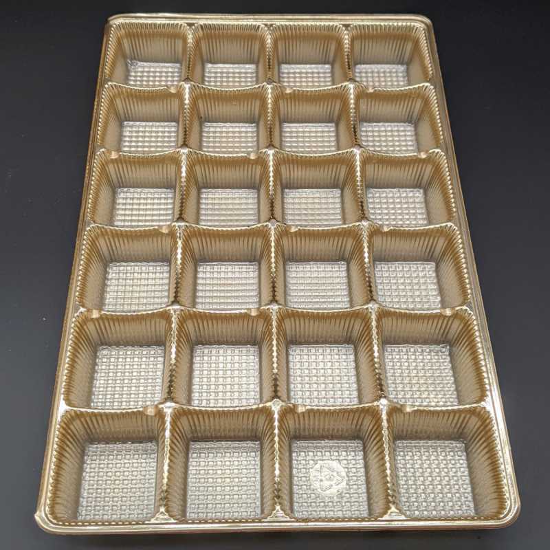 24 Cavity Gold Food Tray